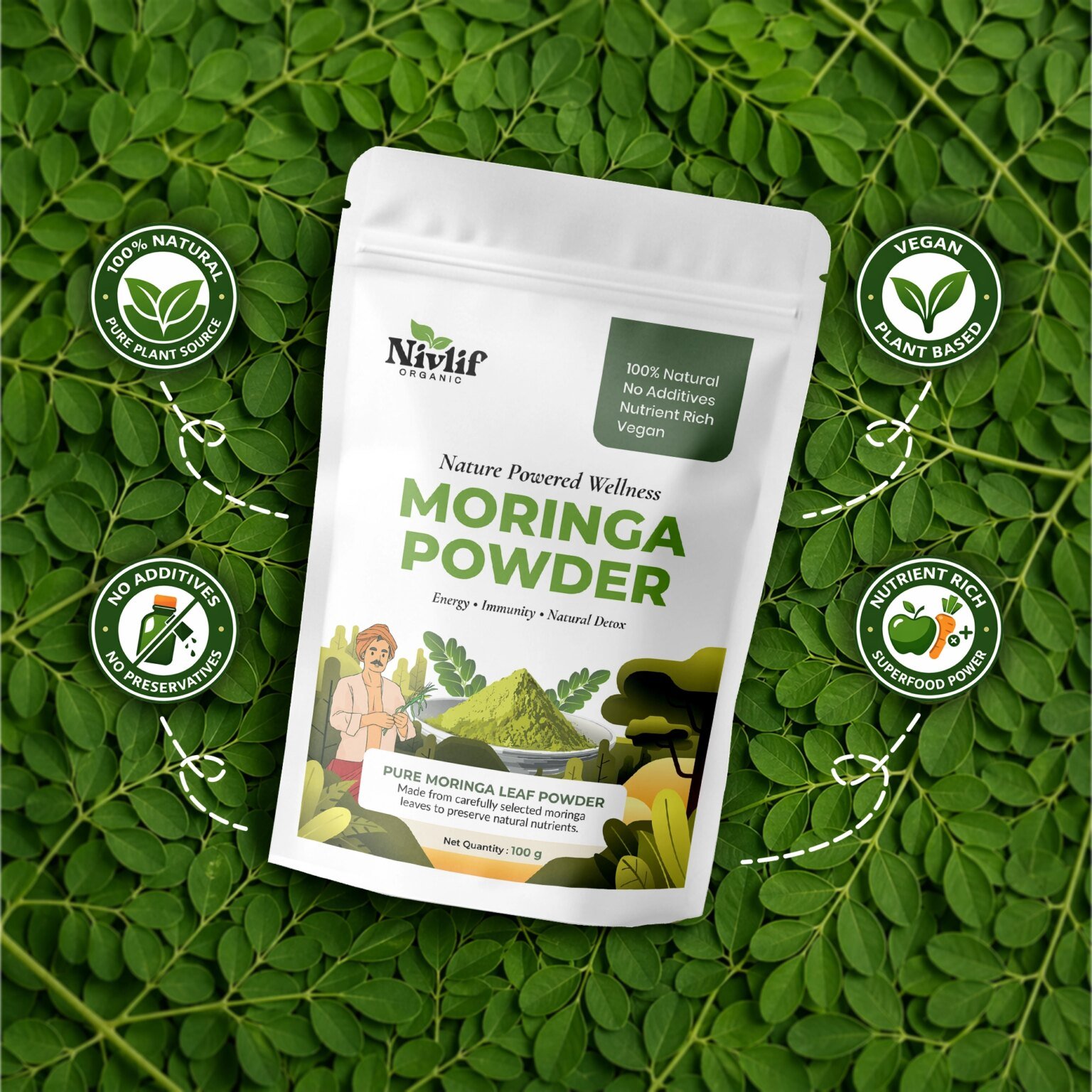 Moringa Powder | Natural Daily Nutrition | Nivlif Organic