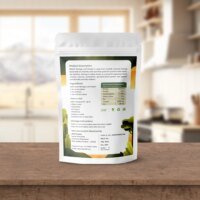 Nivlif organic moringa powder product label with nutritional information and ingredients