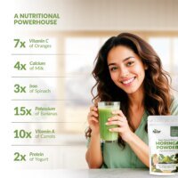 Moringa powder benefits for energy immunity and nutrition by Nivlif