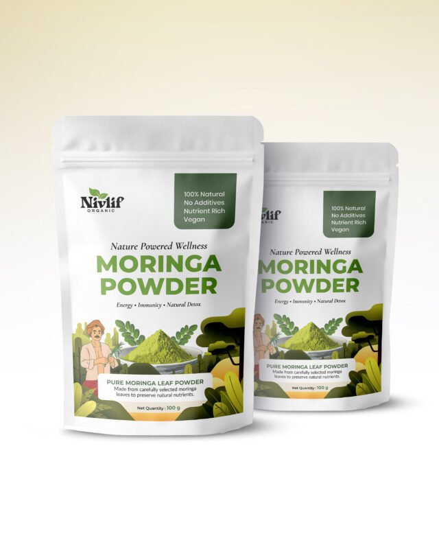 Organic moringa powder combo pack by Nivlif 2 x 100g