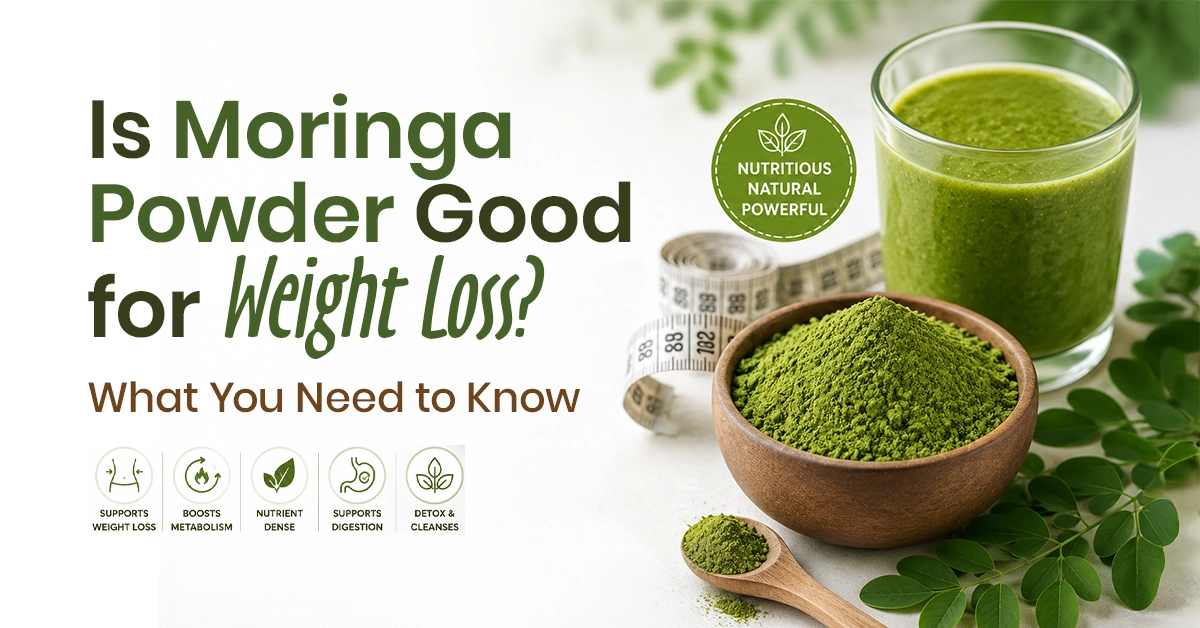 moringa powder for weight loss transformation woman holding green drink