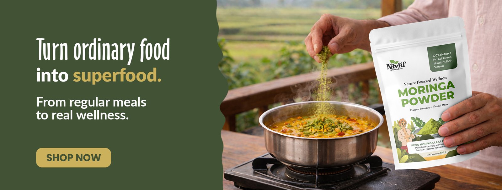 Using Nivlif organic moringa powder in daily food for better health
